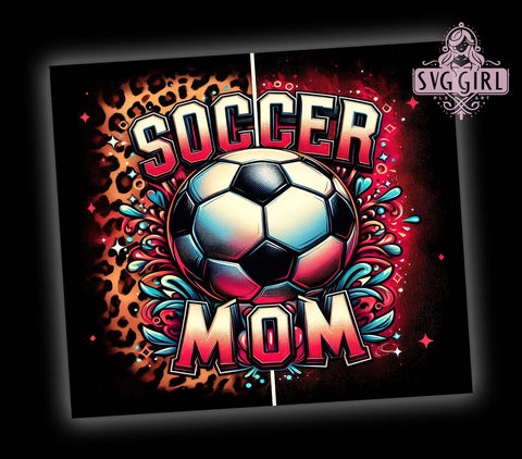 Soccer Mom 20oz Tumbler Wrap Sublimation Design, Straight Tapered Tumbler Wrap, Soccer Tumbler Png, Instant Digital Download Sublimation SvggirlplusArt 