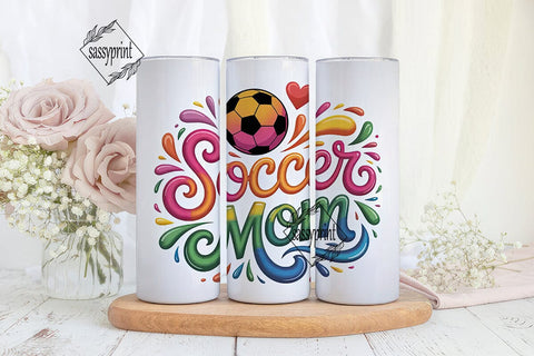Soccer Mom 20oz Tumbler Wrap Sublimation sassyprint 
