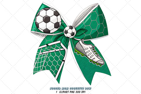 Soccer Mom Coquette Bow Clipart, soccer mom bow, coquette bow clipart, sports goal bow, soccer cheer design, digital bow design, mom life bow, goal spirit art Sublimation FloridPrintables 