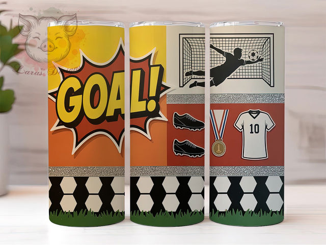 Soccer Mom Goalkeeper Tumbler Wrap, Football Tumbler Design, Soccer Mom Cup, Sports Equipment Pattern, Soccer Team Gift, Athletic Drinkware Art, Goal Keeper Design Sublimation Lara' s Designs 
