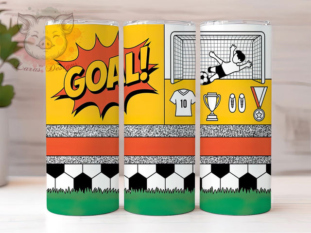 Soccer Mom Goalkeeper Tumbler Wrap, Football Tumbler Design, Soccer Mom Cup, Sports Equipment Pattern, Soccer Team Gift, Athletic Drinkware Art, Goal Keeper Design Sublimation Lara' s Designs 