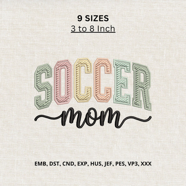 Soccer Mom Machine Embroidery Design – Sports Mama Game Day Embroidery File Embroidery/Applique DESIGNS PatternFeed8 