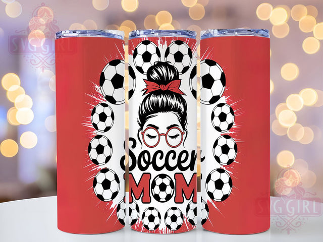 Soccer Mom Messy Bun Tumbler Wrap, Messy Bun Tumbler, Sports Tumbler Wrap, 20oz Skinny Tumbler Wrap, Soccer Sublimation Design, Mom Life Tumbler, Athletic Mom Tumbler Sublimation SvggirlplusArt 