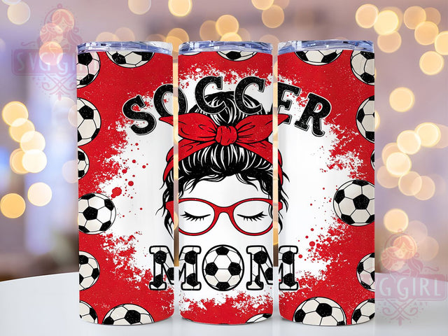 Soccer Mom Messy Bun Tumbler Wrap, Messy Bun Tumbler, Sports Tumbler Wrap, 20oz Skinny Tumbler Wrap, Soccer Sublimation Design, Mom Life Tumbler, Athletic Mom Tumbler Sublimation SvggirlplusArt 