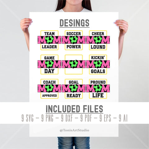 Soccer Mom SVG Bundle | Editable Sports Mom Designs for Cricut & Silhouette SVG TonisArtStudio 
