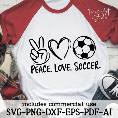 Soccer Mom SVG Designs | Peace Love Soccer | Team Mom Leader | Soccer Love Cut Files for Cricut & Silhouette SVG TonisArtStudio 