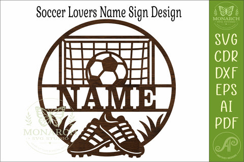 Soccer Name Sign SVG | Personalized Football Wall Art Laser Cut File SVG APInspireddesigns 