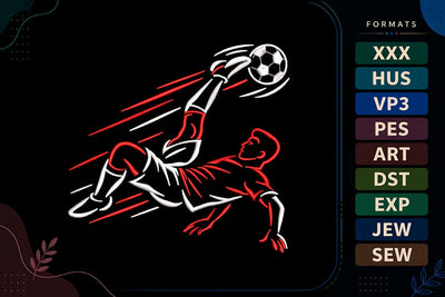 Soccer Player Football Sports Embroidery Design Embroidery/Applique DESIGNS sg embroidery 