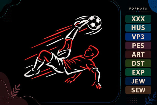 Soccer Player Football Sports Embroidery Design Embroidery/Applique DESIGNS sg embroidery 