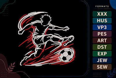 Soccer Player Motion Football Embroidery Design Embroidery/Applique DESIGNS sg embroidery 