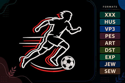 Soccer Player Running Football Embroidery Design Embroidery/Applique DESIGNS sg embroidery 