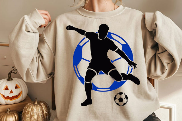 Soccer Player Silhouette Vector: T-Shirt SVG DesignDestine 