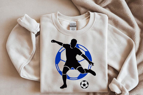 Soccer Player Silhouette Vector: T-Shirt SVG DesignDestine 