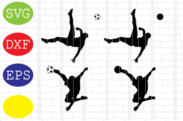 Soccer Player Volley Svg, Ball Illustration Svg, Jpg, Eps, Dxf Files SVG DigitalSvgFiles 