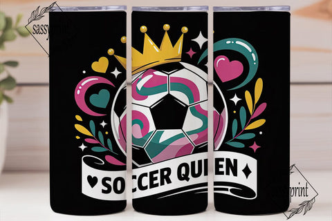 Soccer Queen 20oz Tumbler Wrap Sublimation sassyprint 