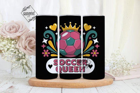 Soccer Queen 20oz Tumbler Wrap Sublimation sassyprint 