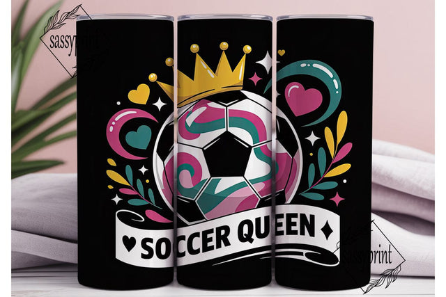 Soccer Queen 20oz Tumbler Wrap Sublimation sassyprint 