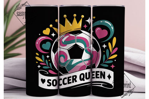 Soccer Queen 20oz Tumbler Wrap Sublimation sassyprint 