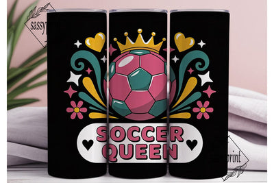Soccer Queen 20oz Tumbler Wrap Sublimation sassyprint 