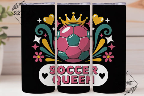 Soccer Queen 20oz Tumbler Wrap Sublimation sassyprint 