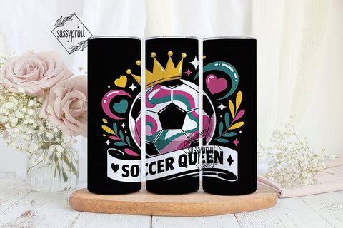 Soccer Queen 20oz Tumbler Wrap Sublimation sassyprint 