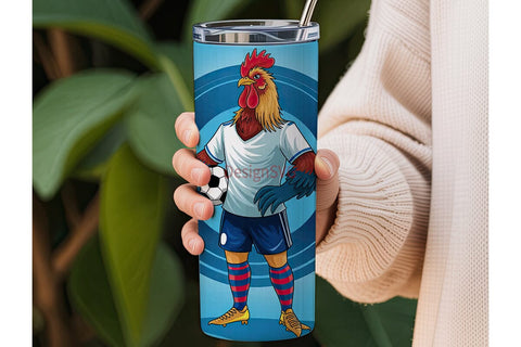 Soccer Rooster 20oz Tumbler Wrap Sublimation DesignSVG 