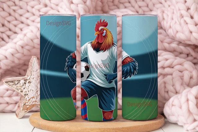 Soccer Rooster 20oz Tumbler Wrap Sublimation DesignSVG 