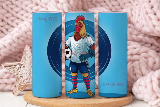 Soccer Rooster 20oz Tumbler Wrap Sublimation DesignSVG 