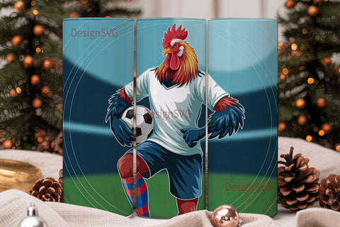 Soccer Rooster 20oz Tumbler Wrap Sublimation DesignSVG 