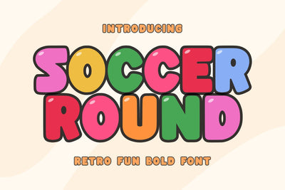 Soccer Round - Retro Fun Bold Display Font Font Masyafi Studio 