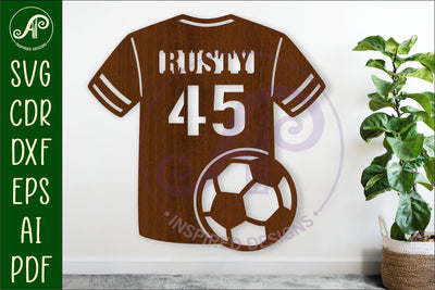 Soccer shirt name sign svg laser cut file SVG APInspireddesigns 
