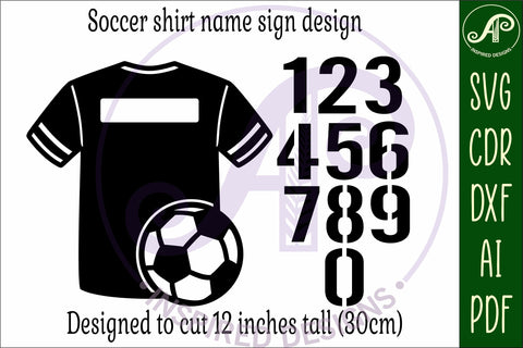Soccer shirt name sign svg laser cut file SVG APInspireddesigns 