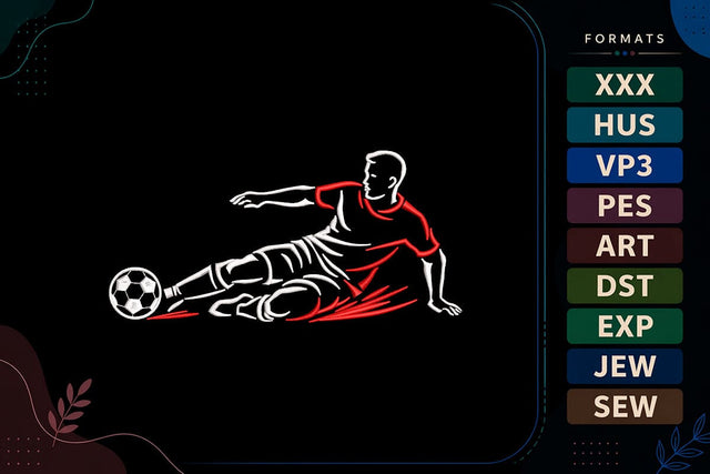 Soccer Slide Tackle Football Sports Embroidery Design Embroidery/Applique DESIGNS sg embroidery 