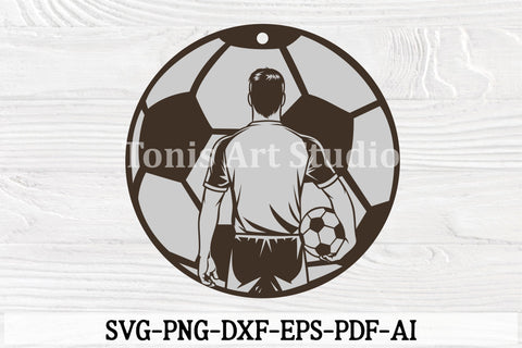 Soccer Spotlight Ornaments – Personalized Player Design – Male Option – SVG, PDF, AI Files – Compatible with Laser Cutters SVG TonisArtStudio 