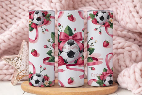 Soccer Strawberries Tumbler Wrap Sublimation DesignSVG 