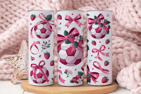 Soccer Strawberries Tumbler Wrap Sublimation DesignSVG 