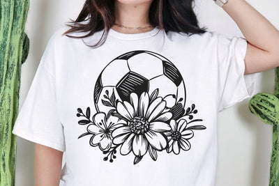 Soccer Svg, Floral Soccer Svg, Soccer mom svg, Soccer cut file, Flowers Soccer, For her, Daisy Svg, Soccer shirt, Football svg file SVG DesignDestine 