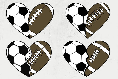 Soccer SVG, Football SVG, Soccer Heart SVG, Football Heart svg SVG DesignDestine 