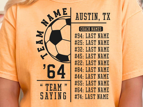 Soccer Team Roster SVG, Player Template Svg, Custom Soccer Svg SVG DesignDestine 