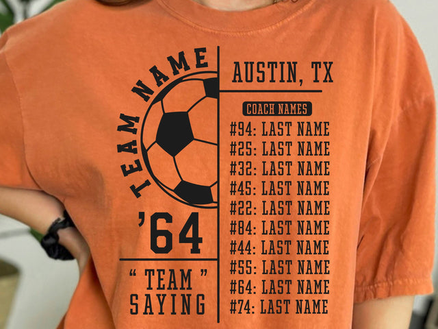 Soccer Team Roster SVG, Player Template Svg, Custom Soccer Svg SVG DesignDestine 