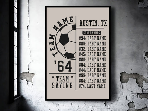 Soccer Team Roster SVG, Player Template Svg, Custom Soccer Svg - So Fontsy