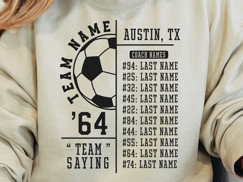 Soccer Team Roster SVG, Player Template Svg, Custom Soccer Svg SVG DesignDestine 