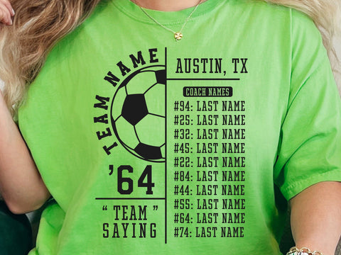 Soccer Team Roster SVG, Player Template Svg, Custom Soccer Svg SVG DesignDestine 