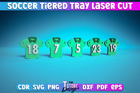 Soccer Tiered Tray Laser Cut | Tiered Tray Laser Cut Design | CNC Files SVG The T Store Design 
