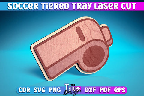 Soccer Tiered Tray Laser Cut | Tiered Tray Laser Cut Design | CNC Files SVG The T Store Design 