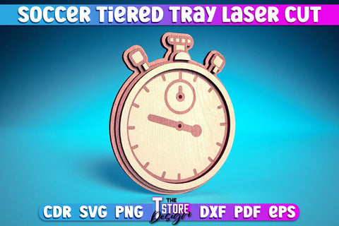 Soccer Tiered Tray Laser Cut | Tiered Tray Laser Cut Design | CNC Files SVG The T Store Design 