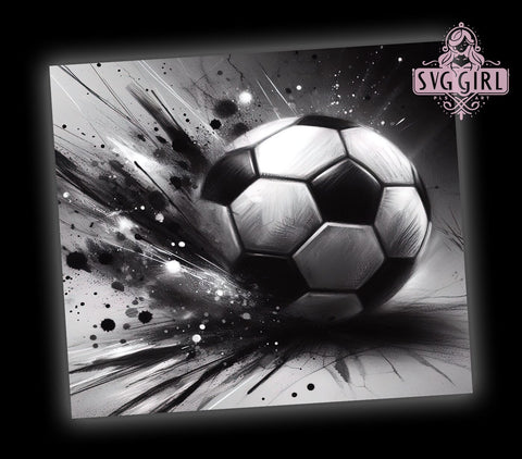 Soccer Tumbler, Grunge Design, 20oz Wrap, Sublimation PNG, Sports Decor, Custom Soccer Gift, Athletic Tumbler Sublimation SvggirlplusArt 
