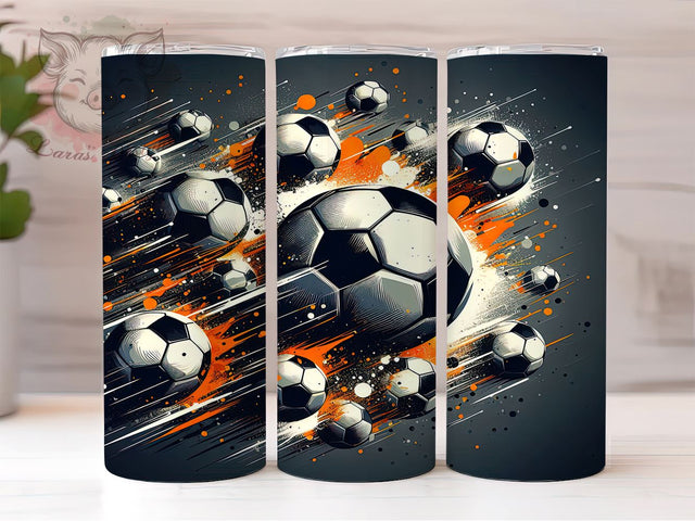 Soccer Tumbler Wrap, Orange Soccer Design, 20oz Sublimation Wrap, Sports Drinkware, Digital Download Tumbler, Soccer Fan Gift, Athletic Tumbler Design, Soccer Party Supplies Sublimation Lara' s Designs 