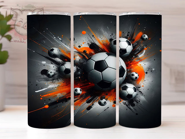 Soccer Tumbler Wrap, Orange Soccer Design, 20oz Sublimation Wrap, Sports Drinkware, Digital Download Tumbler, Soccer Fan Gift, Athletic Tumbler Design, Soccer Party Supplies Sublimation Lara' s Designs 