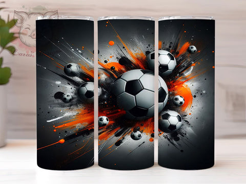 Soccer Tumbler Wrap, Orange Soccer Design, 20oz Sublimation Wrap, Sports Drinkware, Digital Download Tumbler, Soccer Fan Gift, Athletic Tumbler Design, Soccer Party Supplies Sublimation Lara' s Designs 
